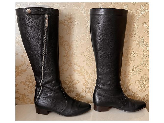 Botas Chanel de piel negra Negro - vista 6