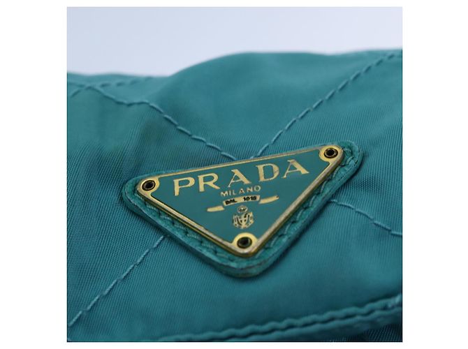 PRADA Borsa a Spalla con Catena in Nylon Blu Auth ar12043 - vista 17