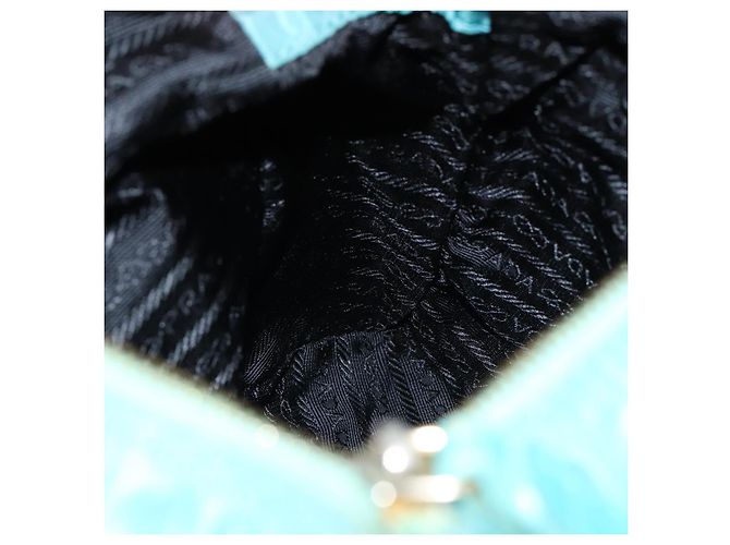 PRADA Borsa a Spalla con Catena in Nylon Blu Auth ar12043 - vista 20