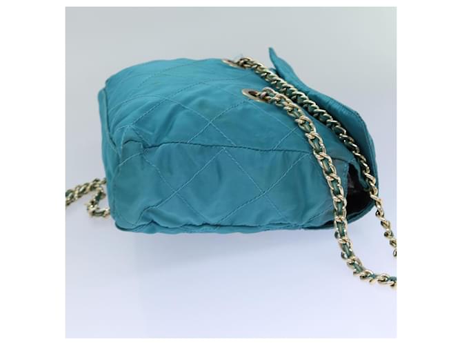 PRADA Borsa a Spalla con Catena in Nylon Blu Auth ar12043 - vista 4