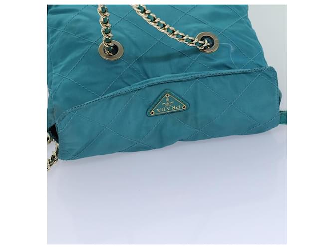 PRADA Borsa a Spalla con Catena in Nylon Blu Auth ar12043 - vista 6