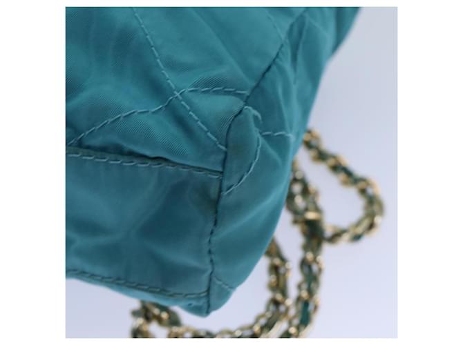 PRADA Borsa a Spalla con Catena in Nylon Blu Auth ar12043 - vista 9