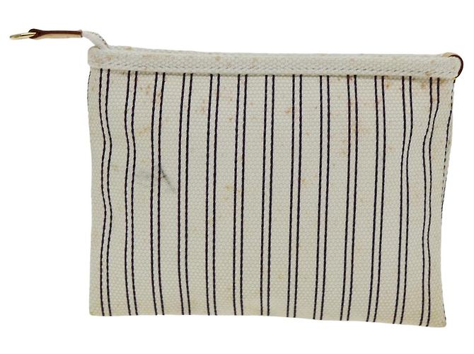 LOUIS VUITTON Antigua Pochette Platform PM Pouch Bianco M40069 LV Auth 82208 - vista 2