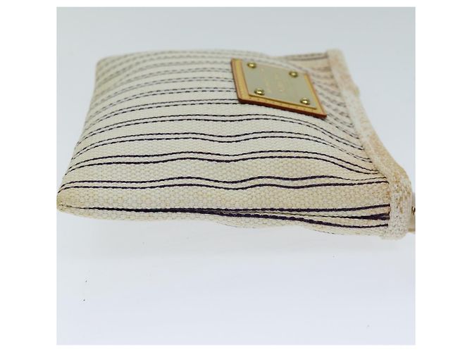 LOUIS VUITTON Antigua Pochette Platform PM Pouch Bianco M40069 LV Auth 82208 - vista 3
