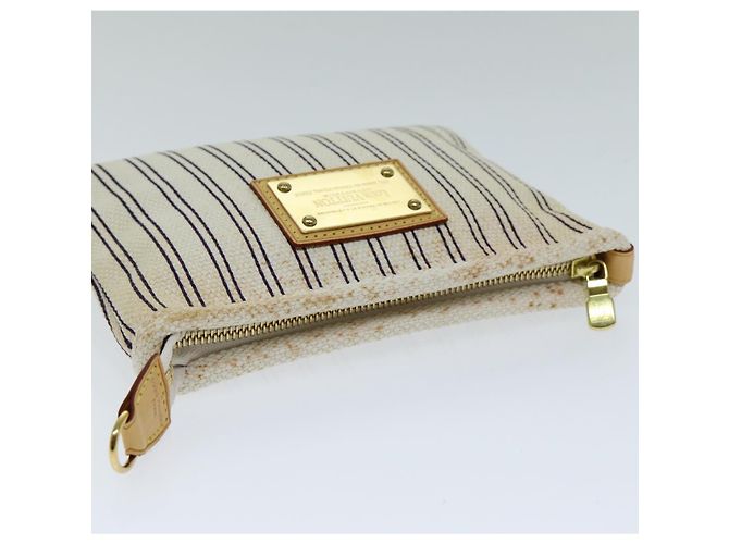 LOUIS VUITTON Antigua Pochette Platform PM Pouch Bianco M40069 LV Auth 82208 - vista 5