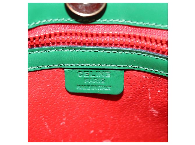 Céline CELINE Schultertasche aus Leder Grün Gold Authentisch 81640 Golden - Ansicht 18