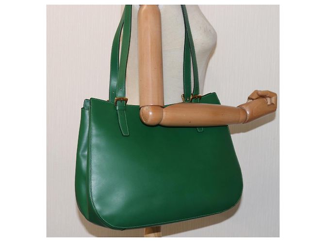 Céline CELINE Schultertasche aus Leder Grün Gold Authentisch 81640 Golden - Ansicht 21