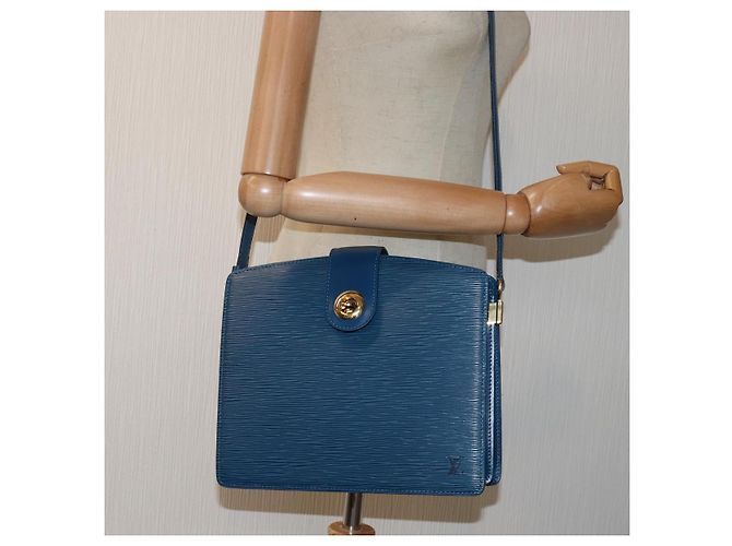 LOUIS VUITTON Borsa a Spalla Capuchin Epi Blu M52345 LV Auth 82383 - vista 25