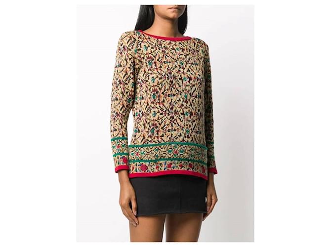 Mehrfarbiger Wollpullover von Saint Laurent Mehrfarben - Ansicht 4