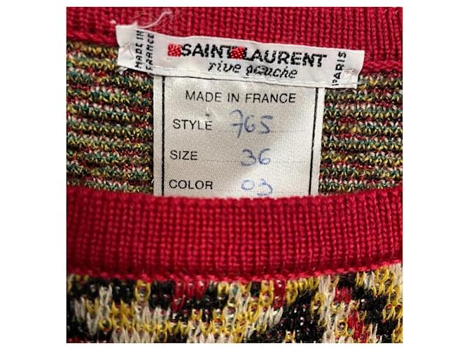 Mehrfarbiger Wollpullover von Saint Laurent Mehrfarben - Ansicht 6