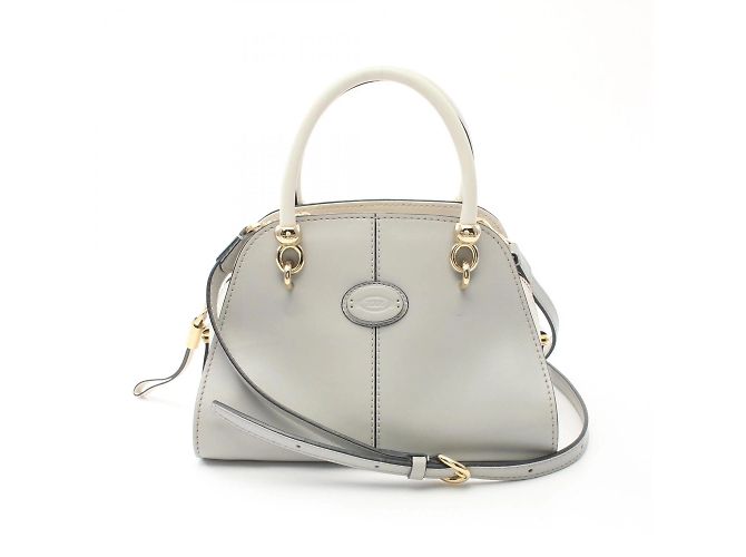 Bolsa de couro cinza e branco Tod's - vista 2