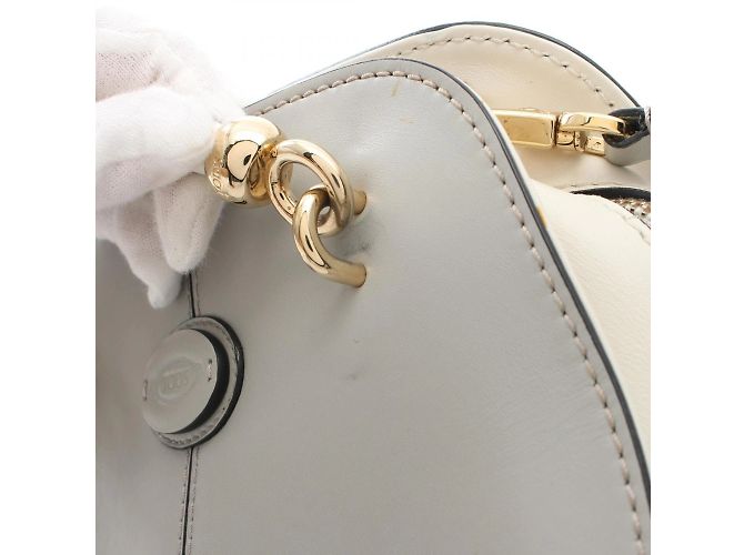 Bolsa de couro cinza e branco Tod's - vista 6