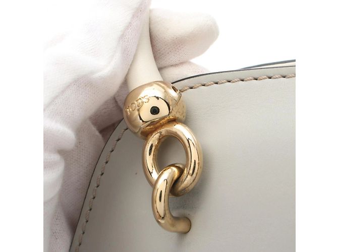 Bolsa de couro cinza e branco Tod's - vista 9