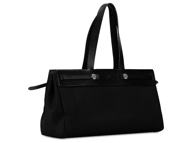 Hermès Borsa Cabas MM in Tela Nera Herbag Nero - vista 2
