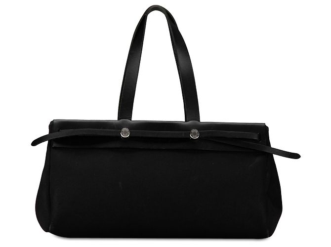 Hermès Borsa Cabas MM in Tela Nera Herbag Nero - vista 3