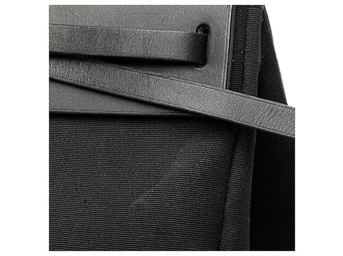 Hermès Borsa Cabas MM in Tela Nera Herbag Nero - vista 7