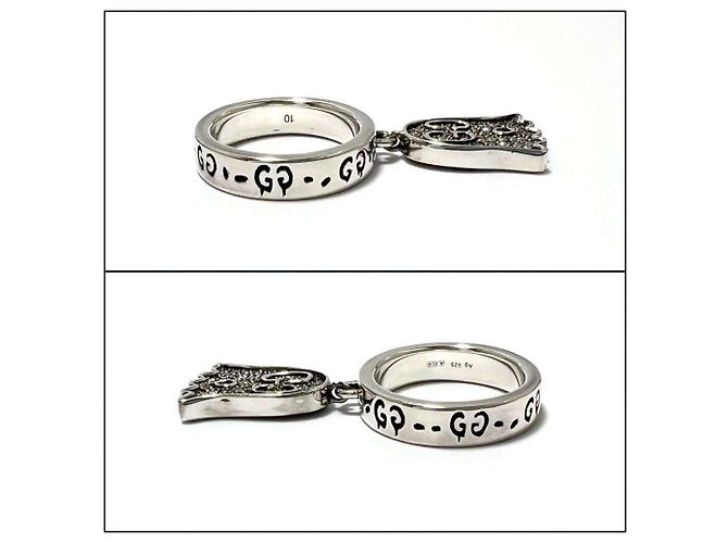 GUCCI Damen Ghost Pavé-Diamantring aus Silber 925 - Ansicht 5