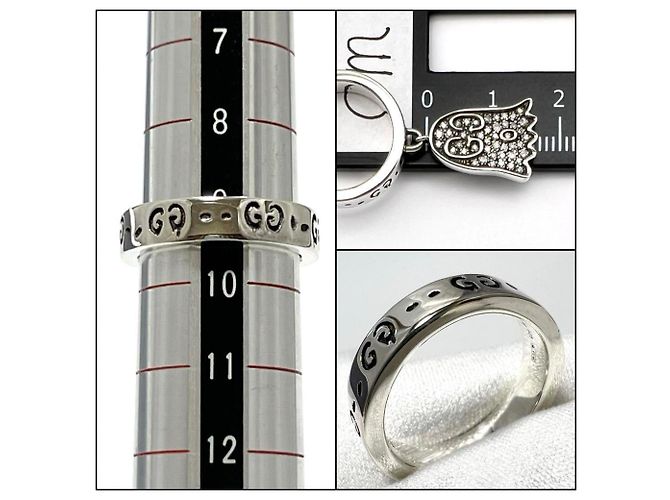 GUCCI Damen Ghost Pavé-Diamantring aus Silber 925 - Ansicht 8