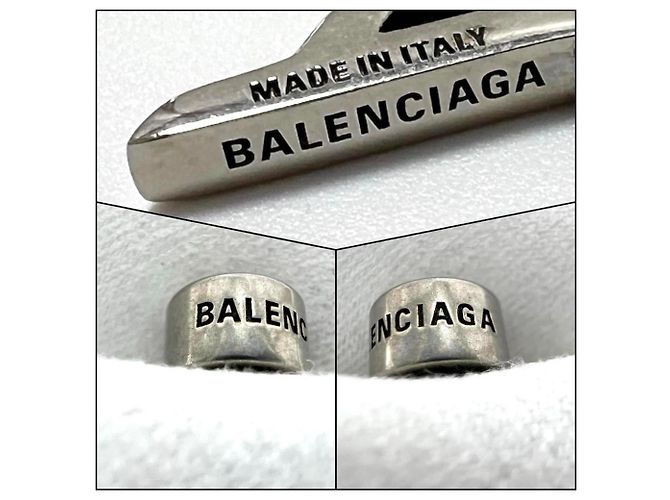 Orecchini in metallo con logo Balenciaga Argento - vista 6