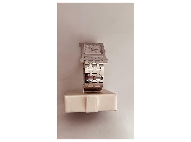 Hermès Heure H GM Uhr Stahl 30mm Silber - Ansicht 4