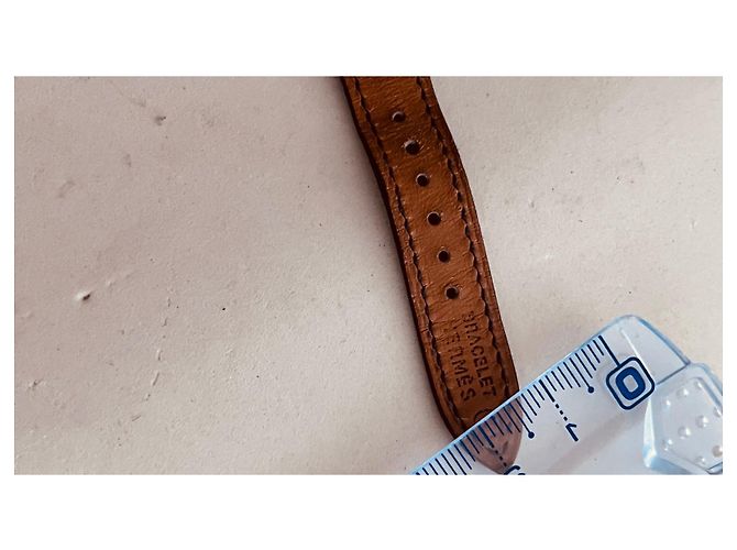 Orologio Hermès Kelly placcato oro quadrante bianco cinturino blu - vista 7