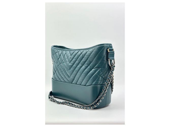 Borsa a mano Chanel Gabrielle in pelle verde - vista 3
