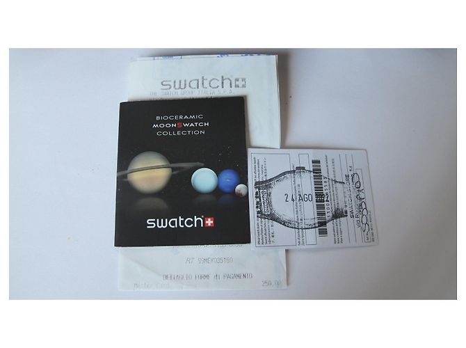 Omega x Swatch Mission to Pluto Keramik Uhr Weiß Rot - Ansicht 8