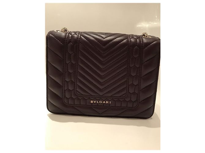 Borsa a mano Bulgari Serpenti Forever in pelle viola Porpora - vista 3
