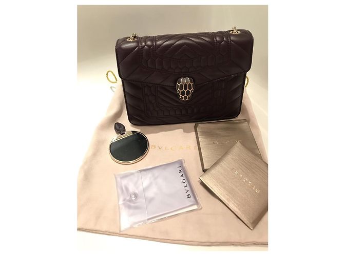 Borsa a mano Bulgari Serpenti Forever in pelle viola Porpora - vista 5
