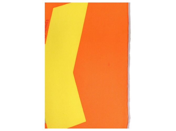 Hermès Foulard in seta Hermes Carre 70 Omaggio a Gene Kelly Multicolore Arancione Giallo - vista 4