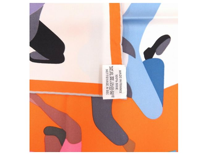 Hermès Foulard in seta Hermes Carre 70 Omaggio a Gene Kelly Multicolore Arancione Giallo - vista 5