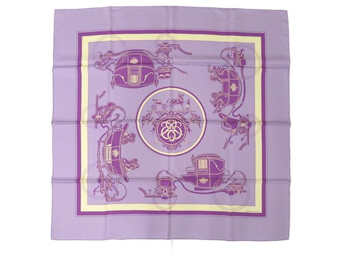 HERMES silk Carre90 Ex-Libris A Carreaux Check scarf blue