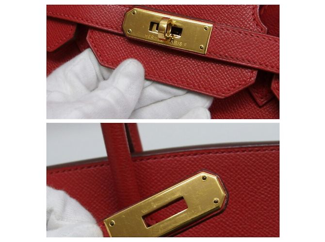 Hermès Borsa tote Hermes Birkin 35 in Rouge Vif Rosso - vista 10