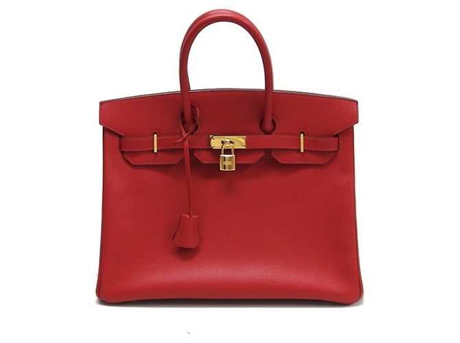 Hermès Borsa tote Hermes Birkin 35 in Rouge Vif Rosso - vista 2