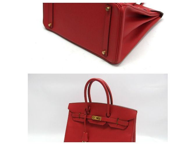 Hermès Borsa tote Hermes Birkin 35 in Rouge Vif Rosso - vista 4