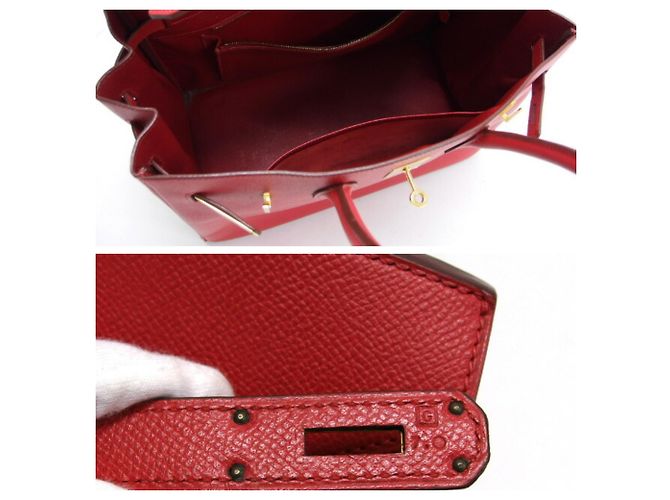 Hermès Borsa tote Hermes Birkin 35 in Rouge Vif Rosso - vista 5