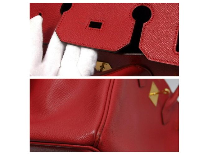 Hermès Borsa tote Hermes Birkin 35 in Rouge Vif Rosso - vista 6
