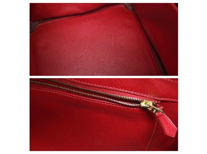 Hermès Borsa tote Hermes Birkin 35 in Rouge Vif Rosso - vista 8