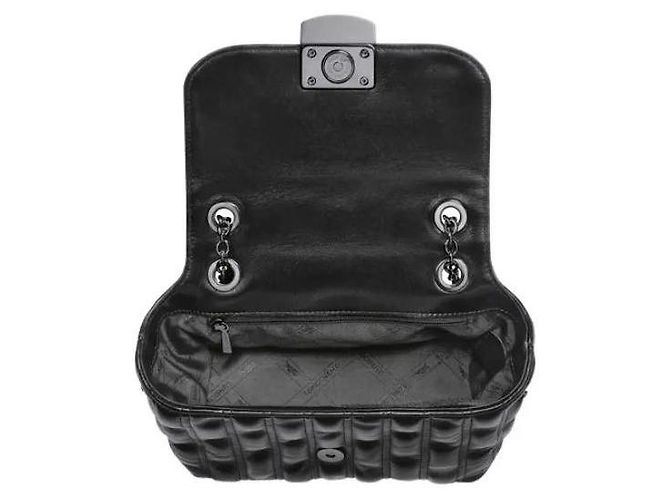 Borsa Longchamp Brioche S Nera in Pelle di Agnello Nero - vista 3