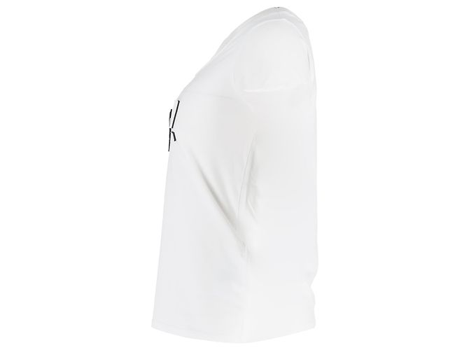 Emporio Armani T-Shirt aus weißer Baumwolle mit geprägtem Ja - Ansicht 2