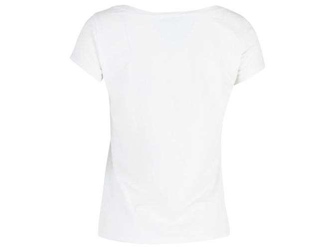 Emporio Armani T-Shirt aus weißer Baumwolle mit geprägtem Ja - Ansicht 3