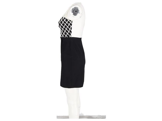 Vestido mini de viscosa negra con top de malla Diane Von Furstenberg Negro - vista 5