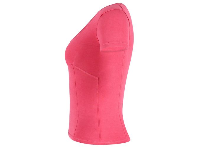 Camiseta de manga corta Burberry Bodycon en algodón rosa Castaño - vista 2