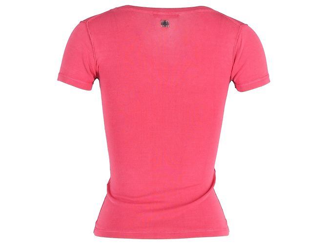 Camiseta de manga corta Burberry Bodycon en algodón rosa Castaño - vista 3