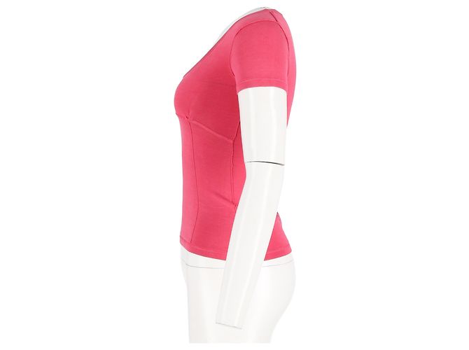 Camiseta de manga corta Burberry Bodycon en algodón rosa Castaño - vista 5