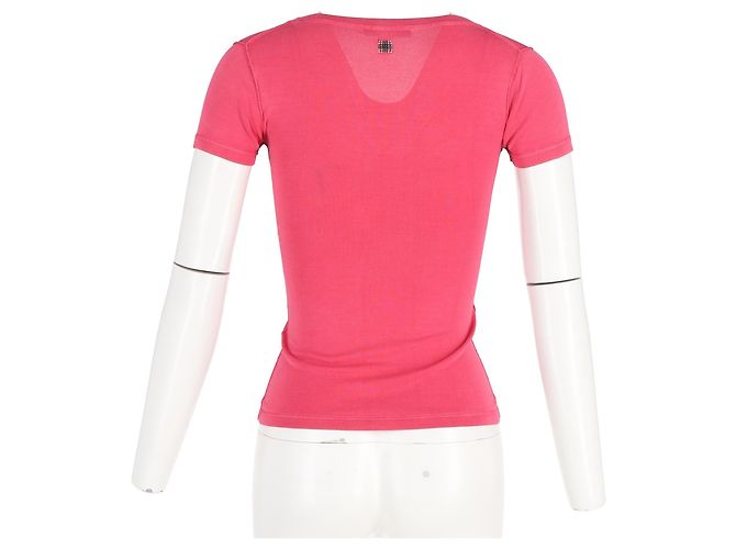 Camiseta de manga corta Burberry Bodycon en algodón rosa Castaño - vista 6
