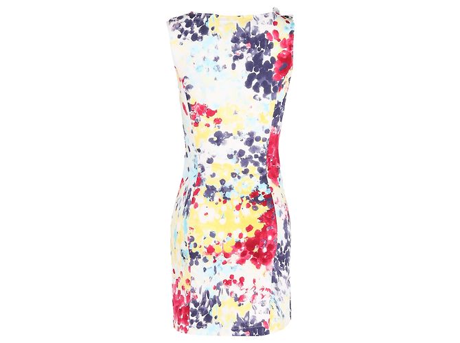 Abito Mini Stampato con Rouches in Cotone Multicolore Love Moschino - vista 3