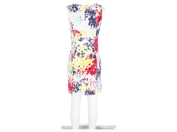Abito Mini Stampato con Rouches in Cotone Multicolore Love Moschino - vista 6