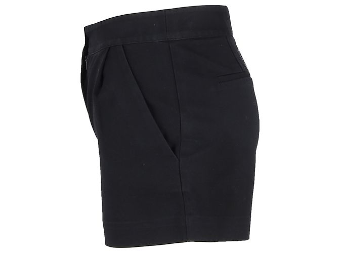 Bermuda de algodão preto com logo bordado Diane von Furstenberg - vista 2