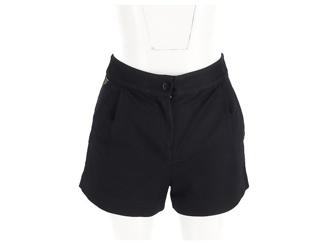 Bermuda de algodão preto com logo bordado Diane von Furstenberg - vista 4